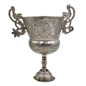 Antique Colonial Coin Silver Chalice