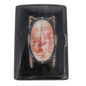 19th Century Enamel and Tortoise Hued Compact