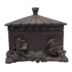 Antique Carved Black Forest Wooden Jewelry Box