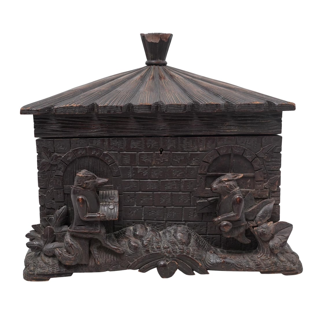 Antique Carved Black Forest Wooden Jewelry Box (1 of 13)