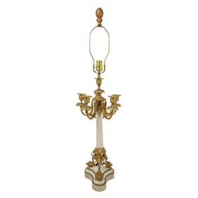 French Ormolu Louis XV-Style Candelabra Table Lamp