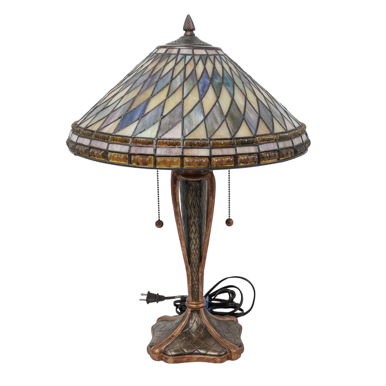 Quoizel Inc. Art Nouveau Style Table Lamp w/ Slag Glass Shade (1 of 10)