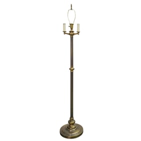Vintage Torchiere Style Bronze Floor Lamp