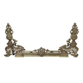 Ornate French Art Nouveau Fireplace Chenet Fender