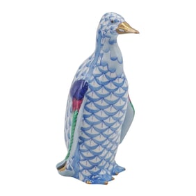 Herend Porcelain "Penguin' Blue Fishnet Figurine