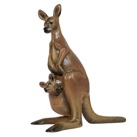 Herend Porcelain "Kangaroo W/ Baby" First Edition Figurine