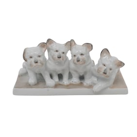 Herend Porcelain "Terrier Puppies" Grouping Figurine