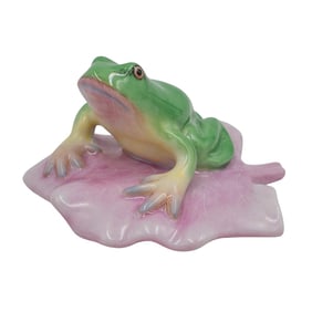 Herend Porcelain "Frog On Lily Pad" Figurine