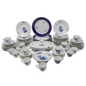 (94 pcs) Royal Copenhagen "Blue Royal" Delftware Porcelain Service Set