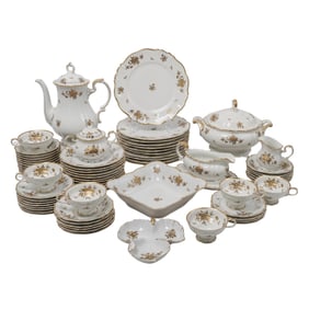 (74 Pc) Edelstein Bavaria Maria-Theresia Gold Porcelain Service Set