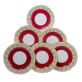 (6 Pc) Aynsley English Porcelain Plates Set