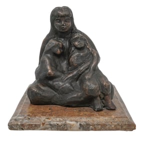Mother and Children Bronze Sculpture