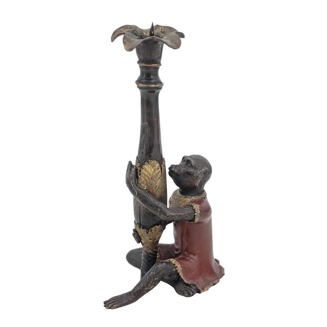 Vintage Cold Painted Bronze Monkey Candlestick (1 of 7)