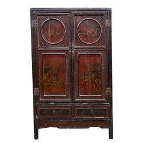 Antique Chinese Lacquered Wedding Cabinet- Ex Christie's