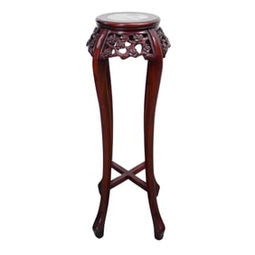 Chinese Wood and Stone Pedestal
