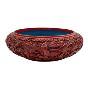Chinese Carved Cinnabar Lacquer Bowl