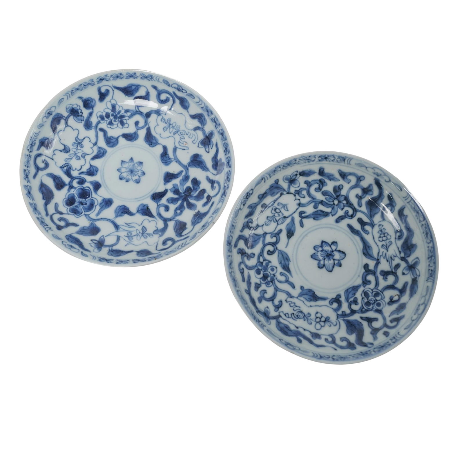 Pair of Antique Chinese Blue and White Porcelain Plates (1 of 4)