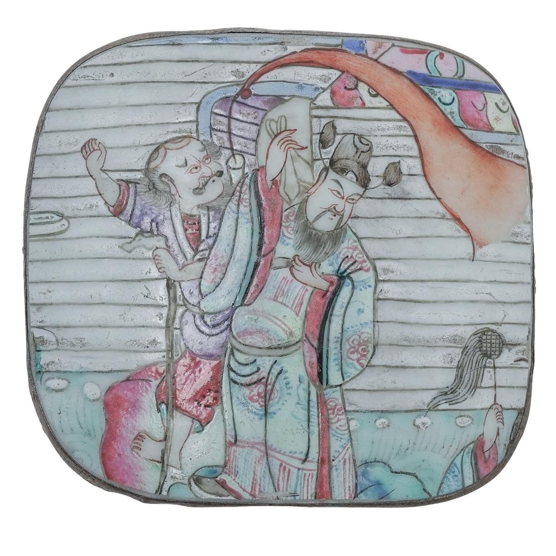 Chinese Porcelain & Silver Plate Lidded Box (1 of 5)