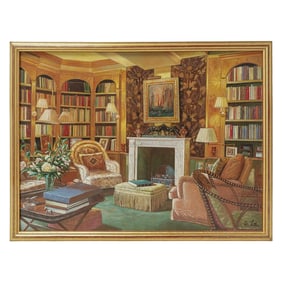 S. Lee (Chinese, b. 1944) Oil on Board Interior Scene