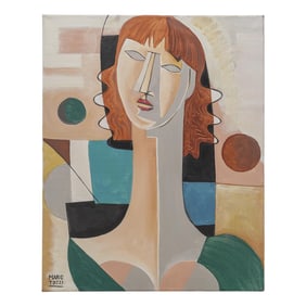 After Mario Tozzi Cubist Oil Painting