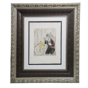 Marc Chagall (Russian-French,1887) Limited Edition Hand Colored Etching