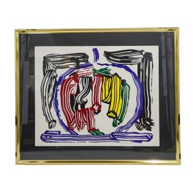 Roy Lichtenstein (American, 1923) 'Still Life W/ Apple' Screen Print