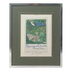 Marc Chagall (Russian/French, 1887-1985) Hand Signed "Hommage a Teriade" Poster