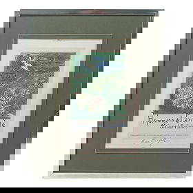 Marc Chagall (Russian/French, 1887-1985) Hand Signed "Hommage a Teriade" Poster: Marc Chagall (Russian/French, 1887-1985) Hand Signed "Hommage a Teriade" Poster1973, FrenchA poster hand signed by Marc Chagall (Russian/French, b. 1887 d. 1985) titled "Hommage a Teriade". Hommage à