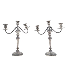 Pair of Frank M Whiting Sterling Silver Weighted Candelabras