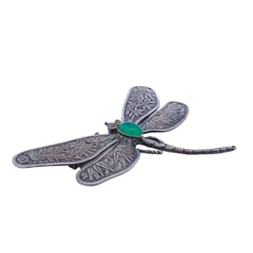Chinese Sterling Silver Dragonfly Brooch