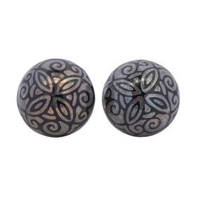 Margot de Taxco Sterling Silver & Enamel Cufflinks