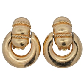Vintage Christian Dior Gold Tone Clip-On Earrings
