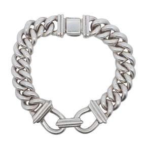 Mexican Sterling Silver Curb Chain Link Bracelet