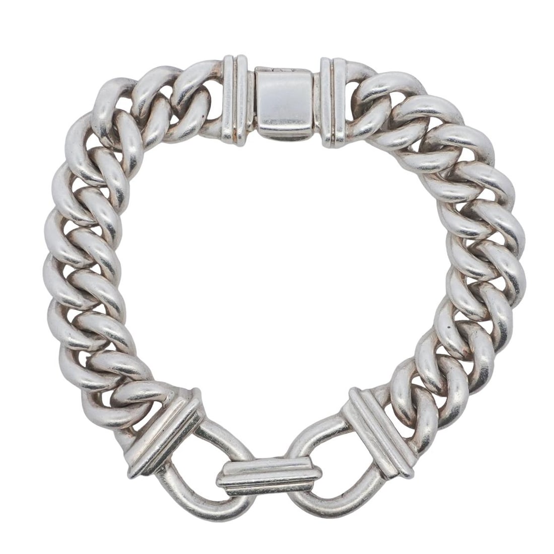 Mexican Sterling Silver Curb Chain Link Bracelet (1 of 6)