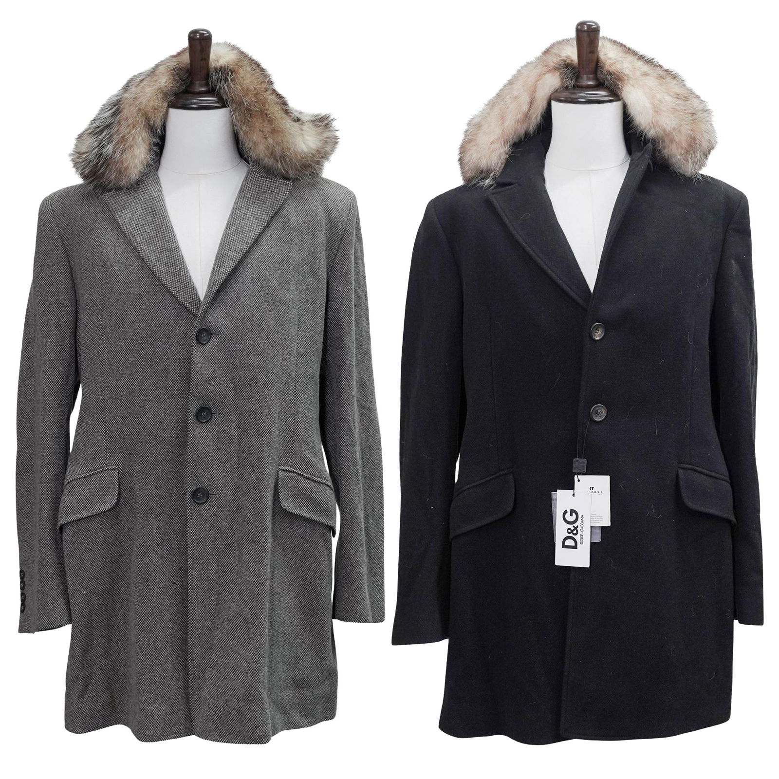 (2 Pc) Two Dolce & Gabbana Men's Wool Capotto Coats (1 of 15)