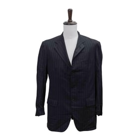 (7 Pc) Vintage Men's Armani & Other Designer Pinstripe Suit Sets Grouping