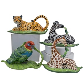 (4 Pc) Lynn Chase 'Out of Africa' Ceramic Napkin Holders Set