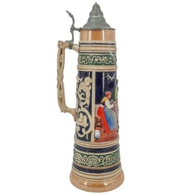 Large Handcrafted German Ceramic Beer Stein