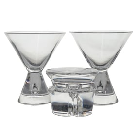 (3 Pc) Steuben Glass By George Thompson Glasses Set