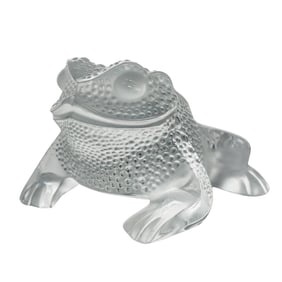 Lalique Crystal Frog Sculpture