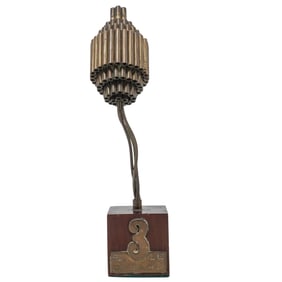 Vintage Brass & Wood "El 3 de Rosario" Trophy Sculpture