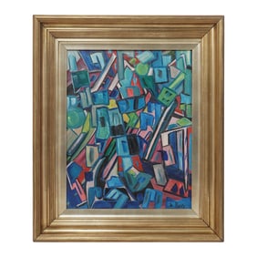 Stanley Bate (American, 1903-1972) Abstract Oil Painting