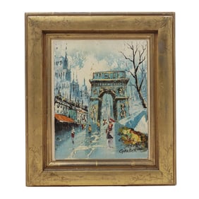 Daniel Garber (American, 1880-1958) Arc de Triomphe Oil on Board