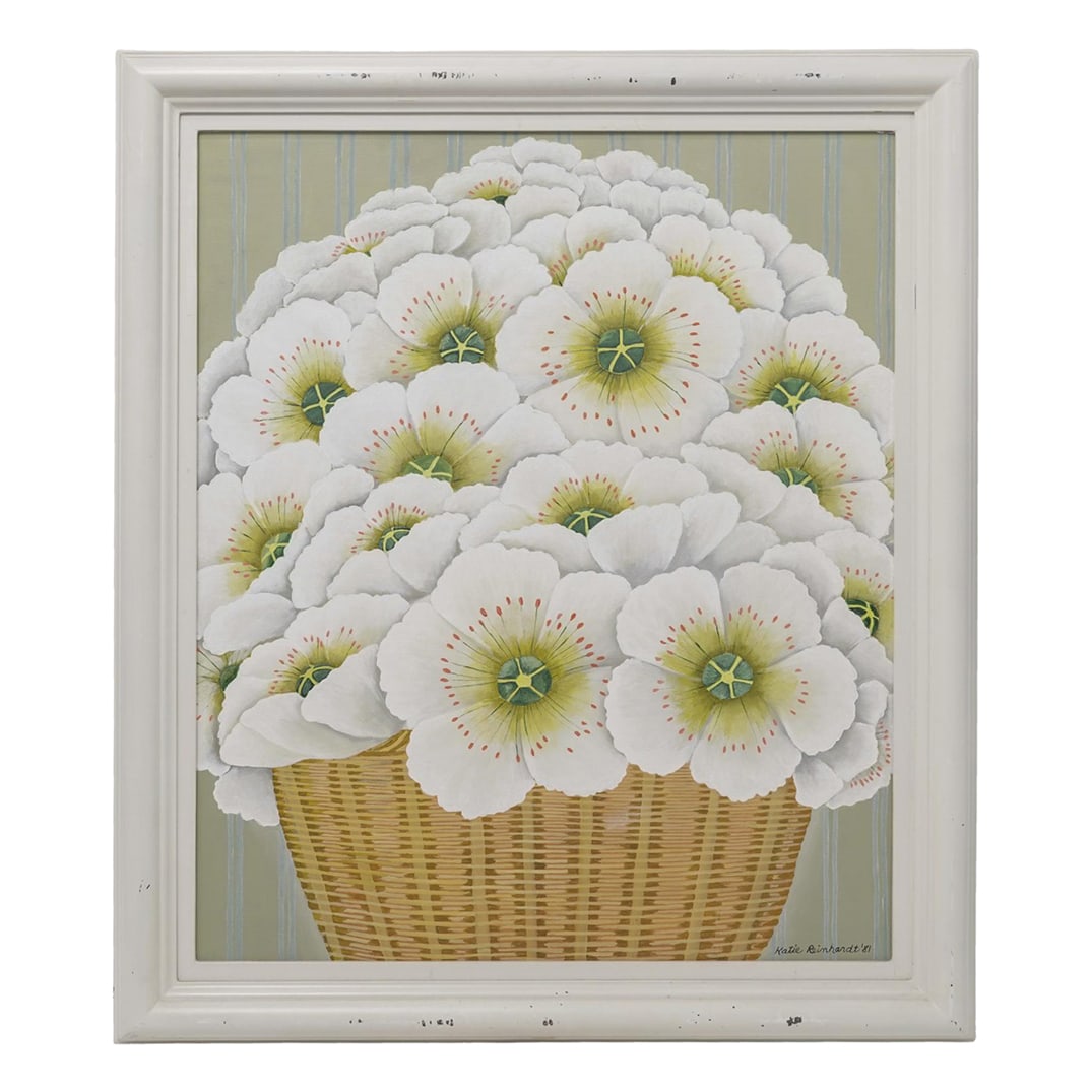Katie Reinhardt (American, 20th c.) Floral Oil Painting (1 of 5)