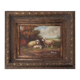 Signed Pastoral Oil Painting