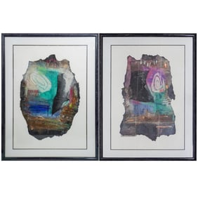(2 Pc) Dex Verner (American, 20th Cent.) "Sonata" Mixed Media