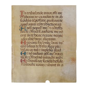 Medieval Hand Painted Vellum Illuminated Religious Manuscript