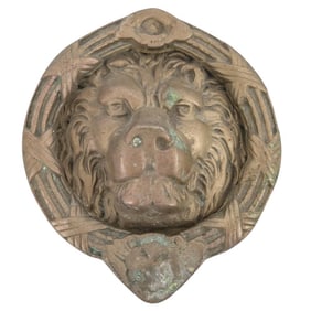 Vintage Brass Lion’s Head Door Knocker