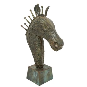 Brutalist Mixed Metal Horse Sculpture