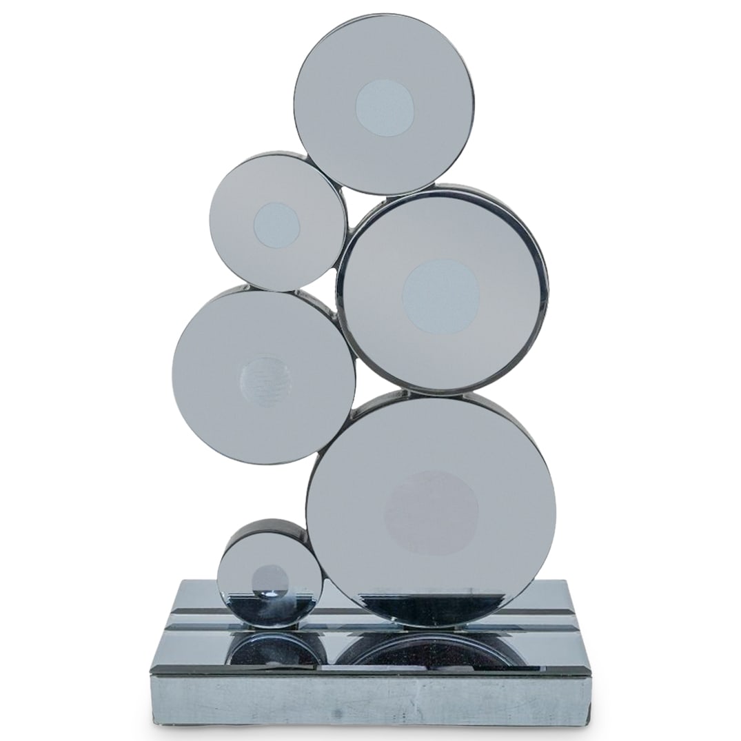 Modernist Glass Circular Mirror Sculpture (1 of 7)